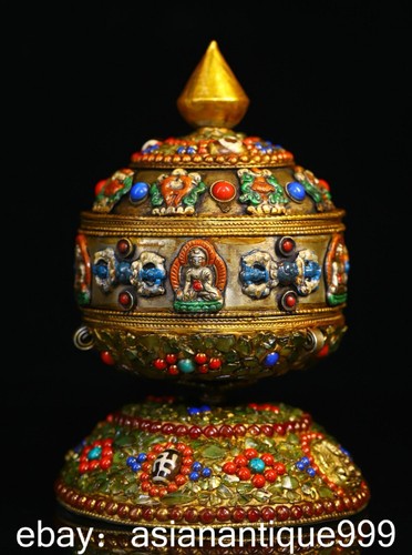 Tibet silber inlay - 6.8",