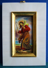 R. Moch Miniatur Lupenmalerei Gemälde "Pastor Bonus" Belegte Rahmen 12x18 cm