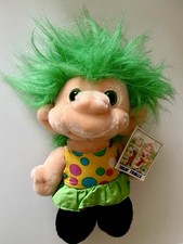 Vintage Trolio Troll Plüschpuppe 25 cm grüne Haare 1992