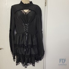 Gotisches Spitzenkleid XL | Sexy Karneval Halloween Schwarz | Spitze | Gothic