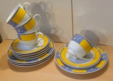 R&B Sandra Kaffeegeschirr - 13 Teile - Tassen, Teller - buntes Dekor