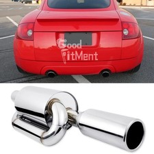 Ø63mm 2,5" Einlass Doppelschleifen Auspuff Schalldämpfer Für Audi TT 8N 8J TTS