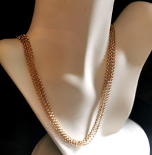 Kette Edelstahl rosegolden 4 Reihen Erbskette eleganter Klassiker 70cm  31g