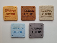 5 PU-Leder Label* Handmade