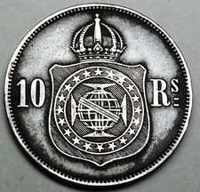 Brazil / Brasilien - 10 Reis - 1868 - Pedro II. - ss-vz / vf/xf