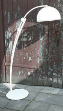Bogenlampe Bogenleuchte ausziehbar weiß Metall Stoffschirm 70er Rarität Sammler