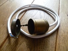 alte Messingfassung, Lampenfassung mit Kabel, 96cm, Angebot Nr. 2