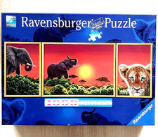 3 tlg. Ravensburger Triptychon Puzzle 1000Teile Panorama Puzzle Afrika Elefant