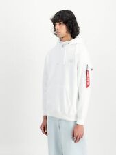 Alpha Industries Back Print Kapuzen Pullover (Weiß)