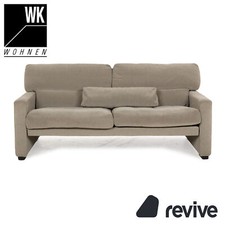 WK Wohnen WK 663 Stoff Zweisitzer Grau Graugrün Sofa Couch