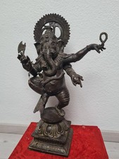 alte Ganesha Bronze Statuette Elefant Yoga Chakra Gottheit Thailand 51cm