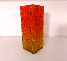 Tschechisch Skandinavisch? Glas Vase Amber Orange Sklo Union Kumela? Brutalist 
