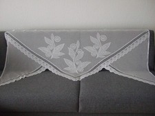 Scheiben-/Bistrogardine in weiß mit Blumenleiste ca. 170 x 50 cm