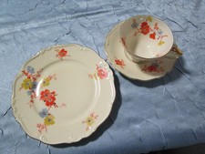 Sammeltasse 3 tlg.  Edelstein Bavaria  "Frühlingsfest"  florales Dekor Goldrand