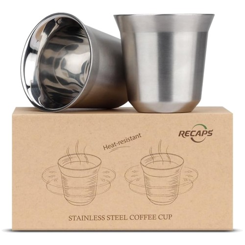 Edelstahl espressotassen set - edelstahl,
