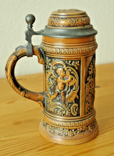 Bierkrug mit Zinndeckel (Old Gerz)