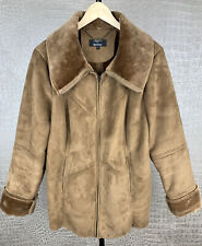 DENNIS BASSO Damen Gr. 42 44 Fauxfur Lammfell Jacke Winter vegan hellbraun 71A