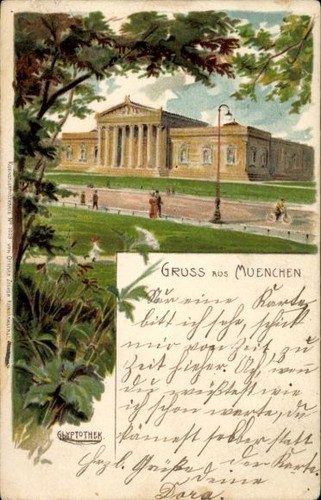 Litho münchen glyptothek - litho,