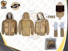 Bienenjacke khaki 3-lagig ultra belüftet stachgeschützt Fechtschleier + Handschuh