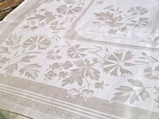 antike Damast Tischdecke