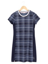 KANGAROOS Damen Freizeitkleid Gr. 36/S Blau Kariert Kurzarm