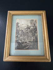 Radierung, P. C. Geissler - Leipziger Völkerschlacht von 1813 - gerahmt - Top  