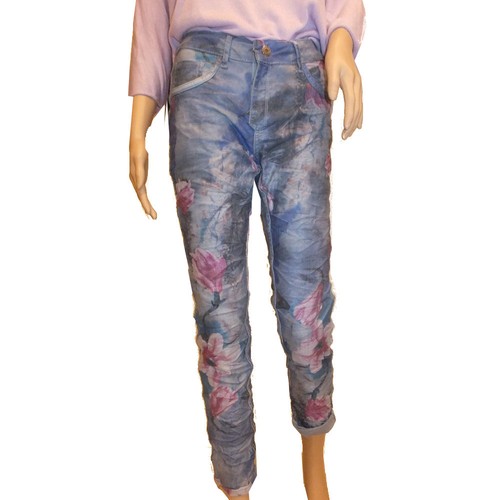 Wendejeanshose hellblau rose - wendejeanshose, hellblau-rose