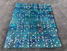Gesellschaftsspiel - Spiel mit 24 Dominos - blau Glitzer