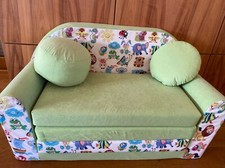 Kinder Couch grün Tiere 2 Kissen ausklappbar Schlafcouch Top
