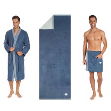 Setpreis Bruno Herren Bademantel Kimono 368 +Saunatuch 75x200cm + Kilt