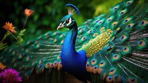 Wandbild ein pfau mit - wandbild:,