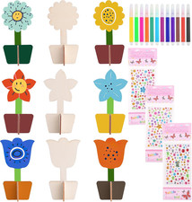 9 Stück Blumen Holzbastelsets