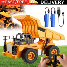 Kinder Ferngesteuerter LKW Bagger Kipper Spielzeug mit LED Beleuchtung und Sound