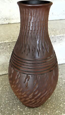 Bodenvase braun aus Tonkeramik - 36 cm hoch - Z: sehr gut (1970)