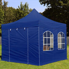 Pavillon 3x3 Faltpavillon Partyzelt  mit 4 Seitenteilen Klapp Zelt blau