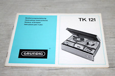 GRUNDIG BEDIENUNGSANLEITUNG für TONBANDGERÄT Typ: TK121 von 1969