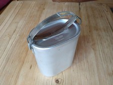 Antiker Henkelmann Essenträger Markill Patent Alu Essensbehälter Federhenkel 