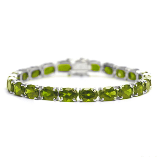 Silber peridot armband 6x8 - peridot,