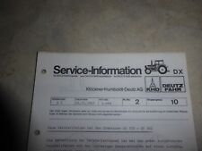 Service-Information Deutz-Fahr