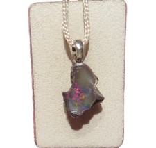 Edelopal schwarz Black Opal Rohstein Anhänger 925 Silber Nr. 4561