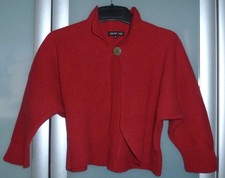 SILK ROAD kurze Strickjacke 3/4 Ärmel aus Wolle/Kaschmir im Cape-Stil Gr:M