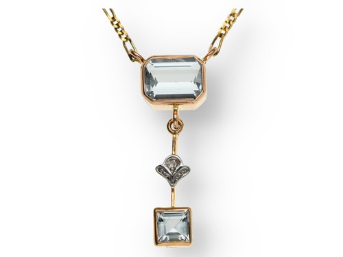 Aquamarin diamant halskette - aquamarin,