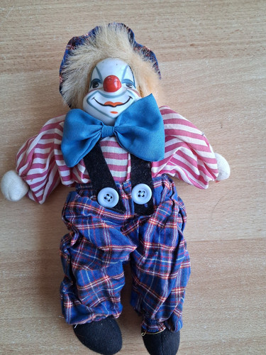 Clown puppe blaue schleife - puppe,,