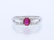 Ring 0,52 Karat Diamanten Rubin 585 Gold 14 Karat Deutschland um 1970 deta