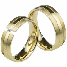 2 Ringe Eheringe mit Diamant