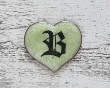 Emaille Herz grün Buchstabe B