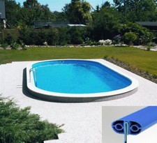 Pool Set komplett oval Ovalpool Ovalbecken Stahlwandpool Stahlmantelpool blau