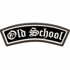 Old School Front Patch AUFNÄHER BIKER Farben frei wählbar H12cm x B4cm 