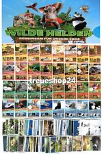 Alle 144 Sticker & 32 Sammelkarten REWE WILDE HELDEN komplett & unbespielt!