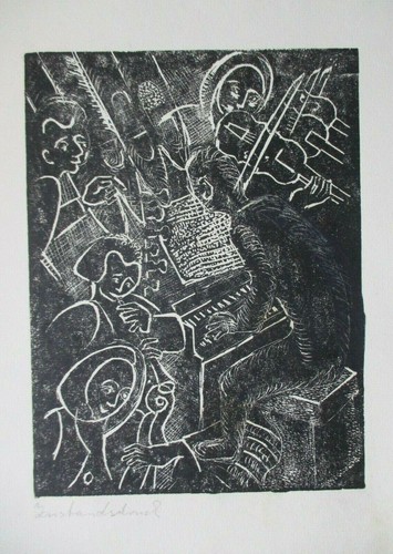 Holzschnitt das quintett - holzschnitt,,